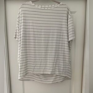 Lululemon Back in Action Striped White and Black T-Shirt